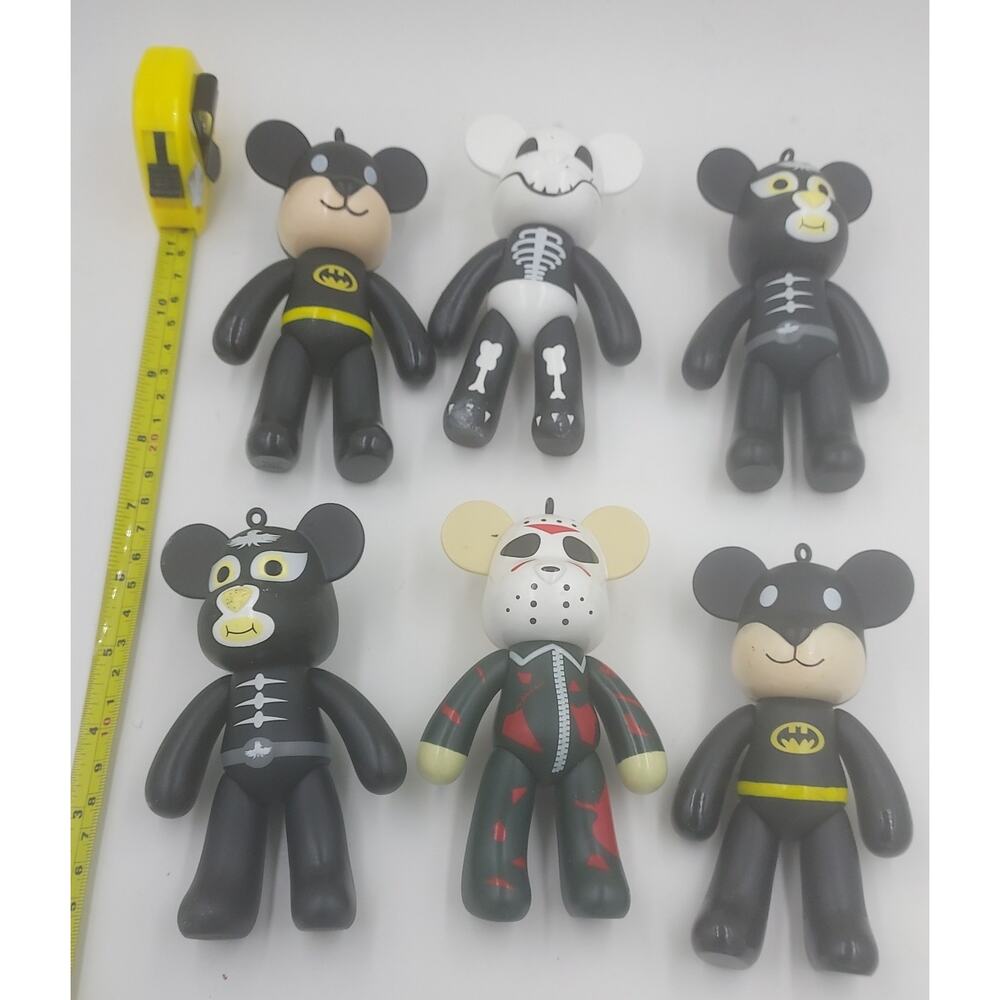 6x 5 in. Vinyl Bear Action Figure Toy Bearbrick Batman Kamen Rider Collectible